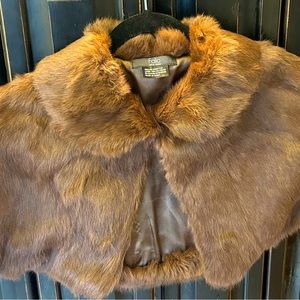Rabbit fur brown shrug for cocktail dress excellent condition.